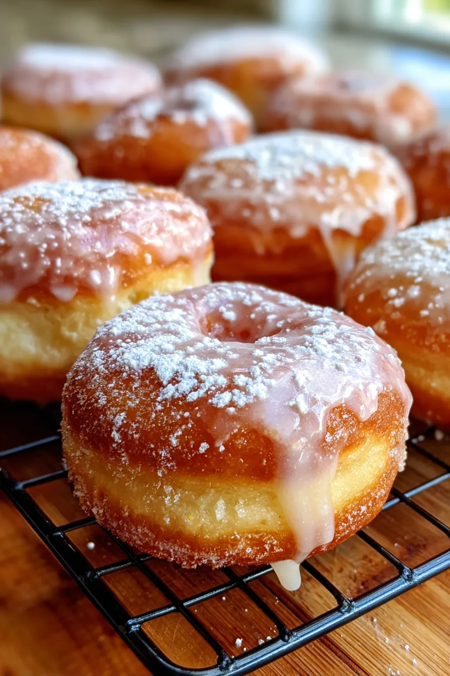 Glazed Donuts with Milk Bread Dough-pile-sweet