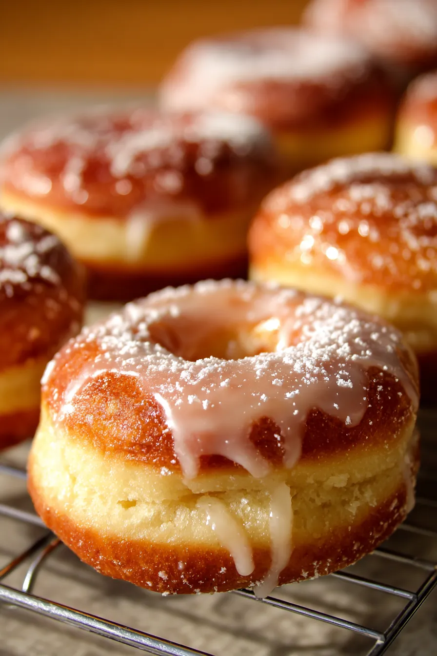 Glazed Donuts with Milk Bread Dough-texture-closeup-fluffy