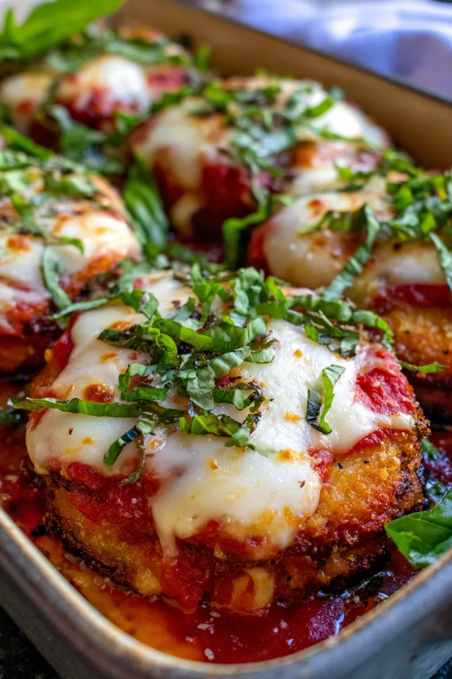 Healthy Meal Prep with eggplant fresh basil close-up