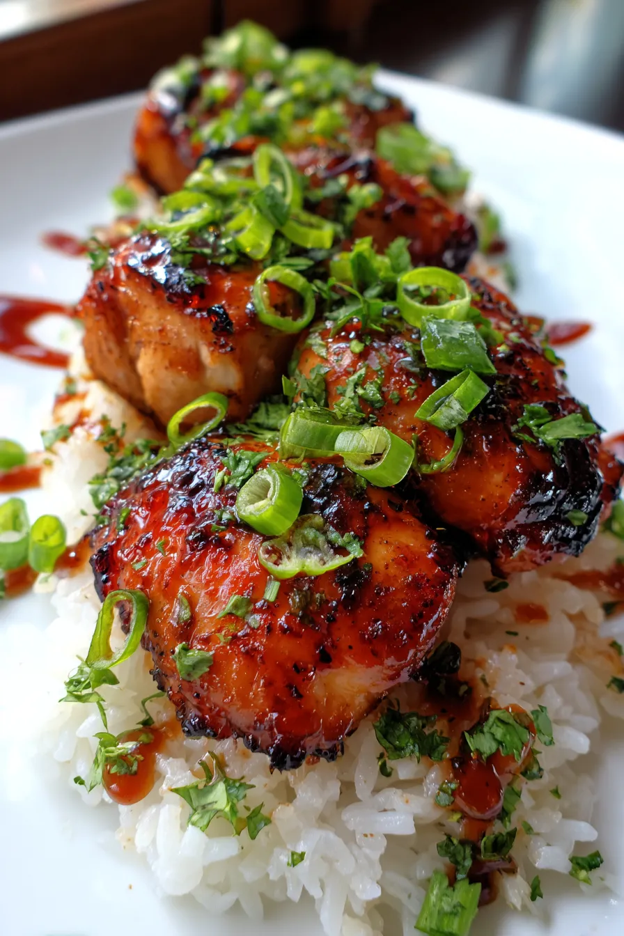 Honey BBQ Chicken Rice-texture-closeup