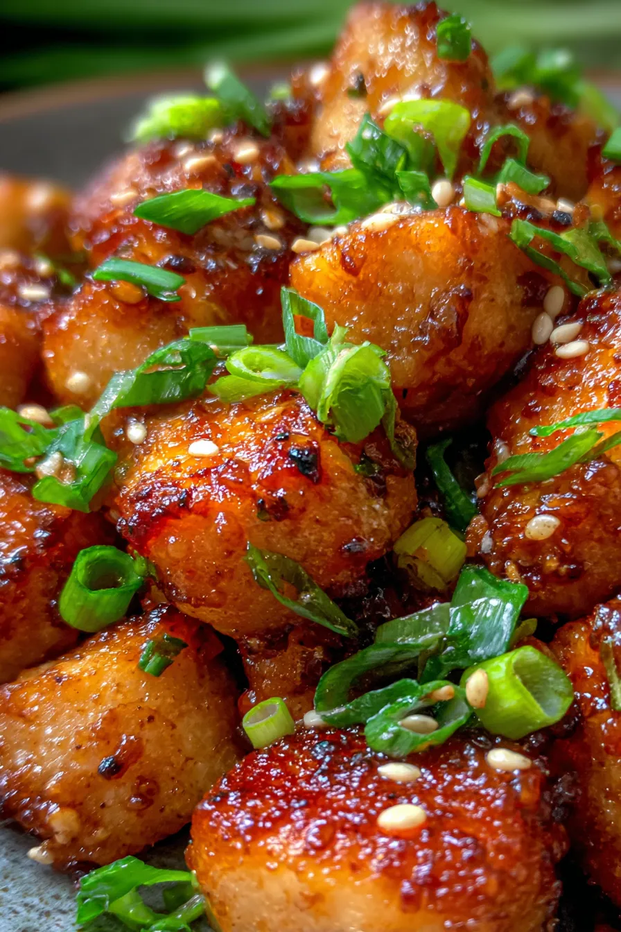 Honey Garlic Chicken | Better Than Takeout Dinner-texture-closeup-caramelized