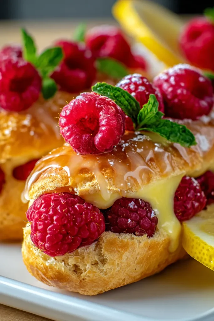 Irresistible Lemon Raspberry Eclairs – Bakery Quality!