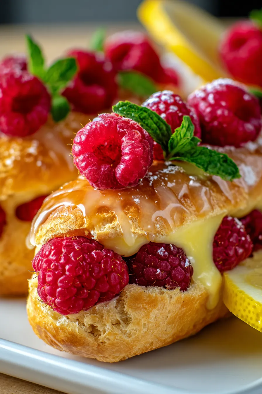 Irresistible Lemon Raspberry Eclairs – Bakery Quality!