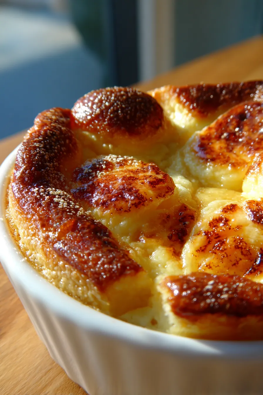 Malvern Pudding (Custard Apple Pudding) - Delicious Topping Ideas & Old English Recipes - serving spoon