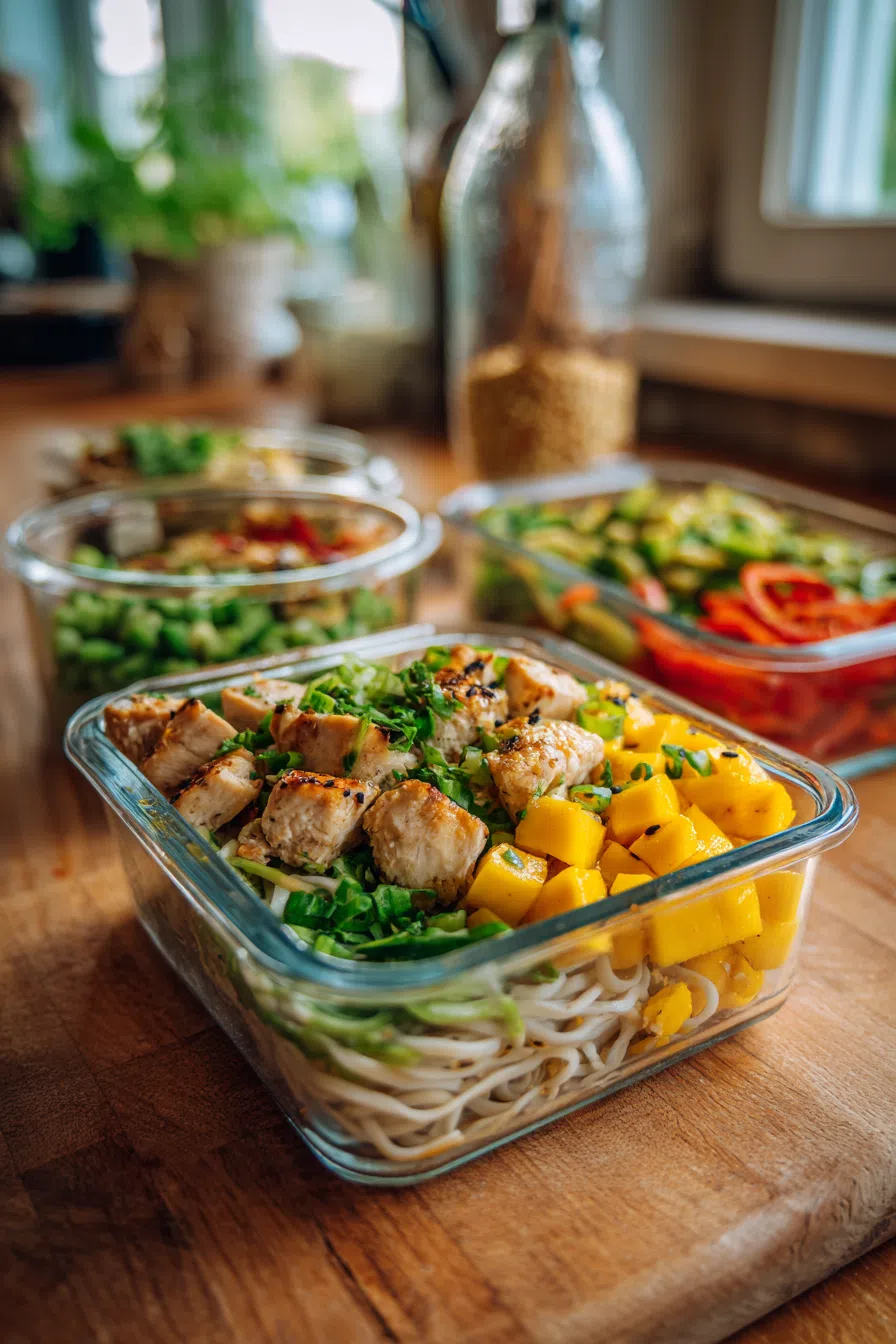 Mango Chicken Noodle Meal Prep