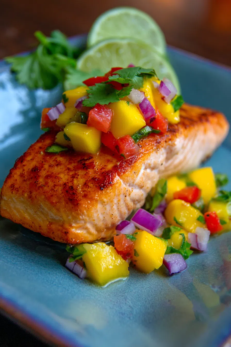 Mango Salsa Salmon | Heart Healthy Dinner Recipe