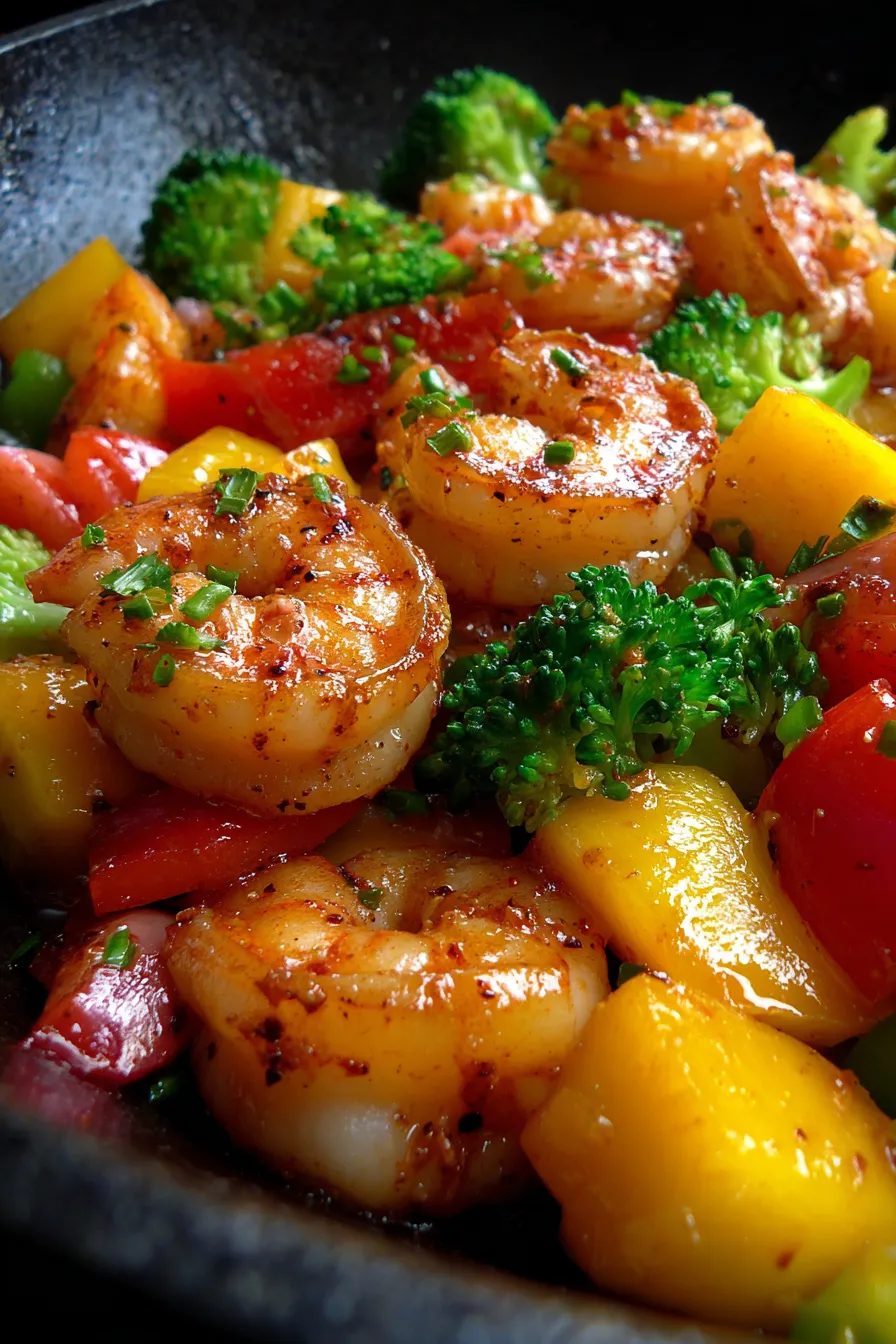 Mango Shrimp Stir Fry healthy quick meal