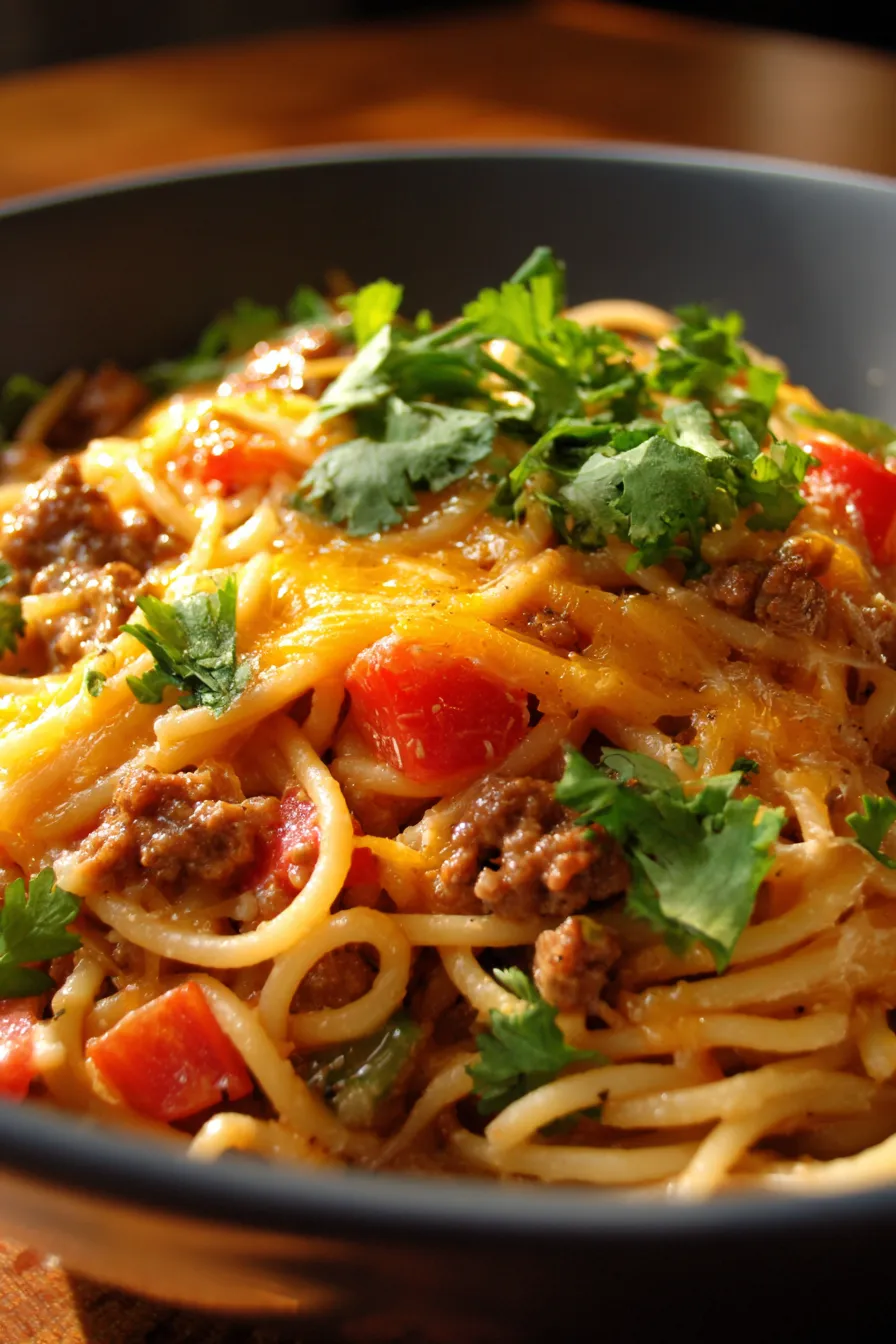 One-Pot Taco Spaghetti: 30-Minute Family Dinner Favorite