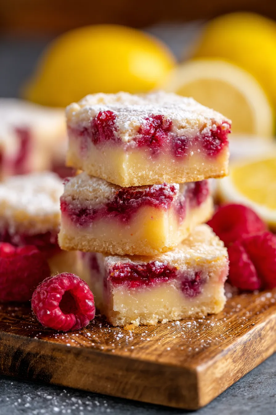 Raspberry Lemonade Bars-garnish-powdered-sugar