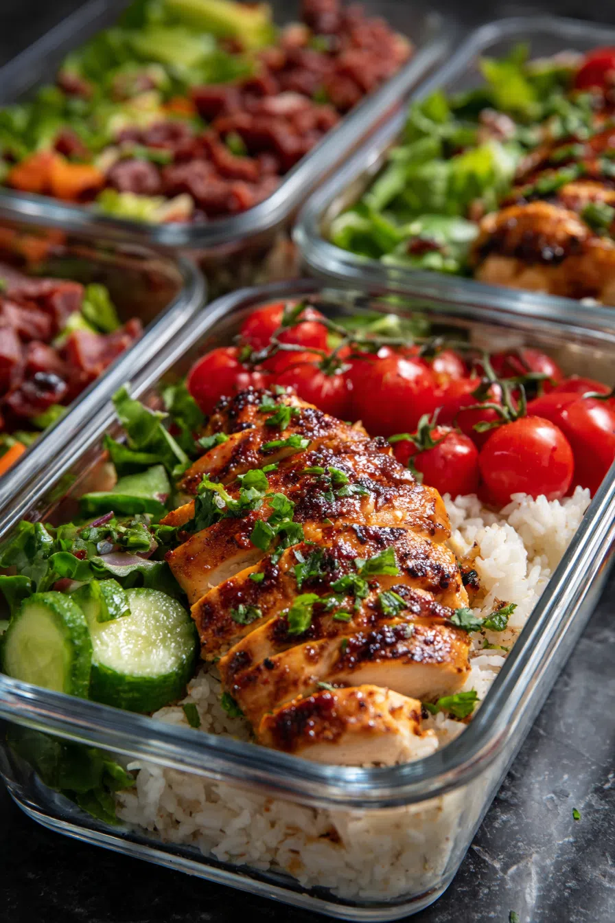 Rhubarb Chicken Rice Meal Prep