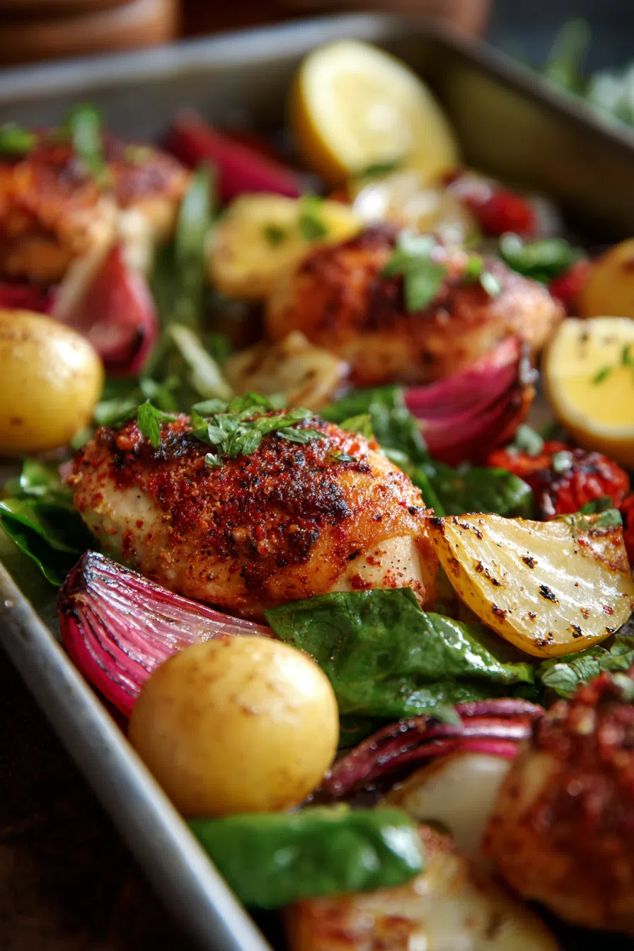 Rhubarb Chicken Tray Bake | Simple Sheet Pan Dinner