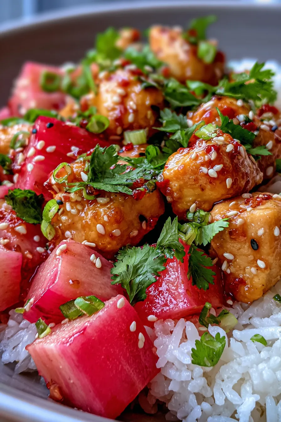 Rhubarb Ginger Chicken | Quick Weeknight Dinner-serving-suggestion