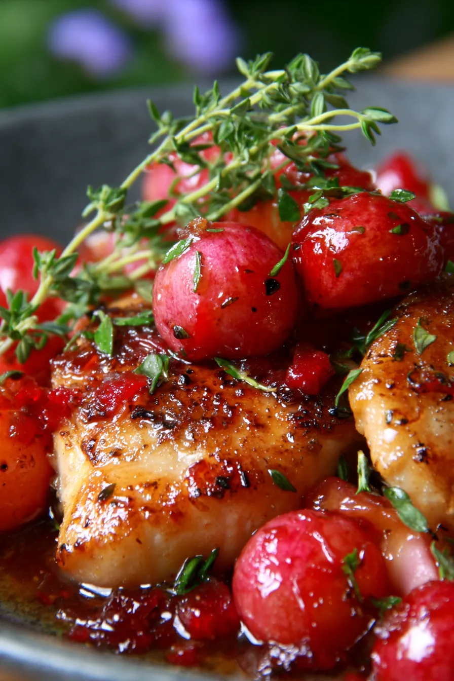 Rhubarb Glazed Chicken | Healthy Sweet Savory Dinner-close-up