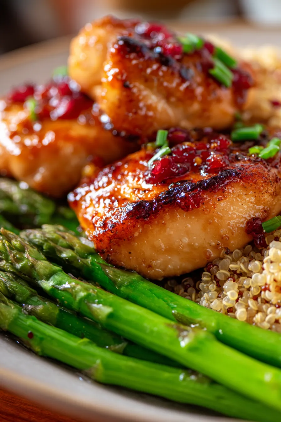 Rhubarb Glazed Chicken Meal Prep - raw ingredients - flat lay