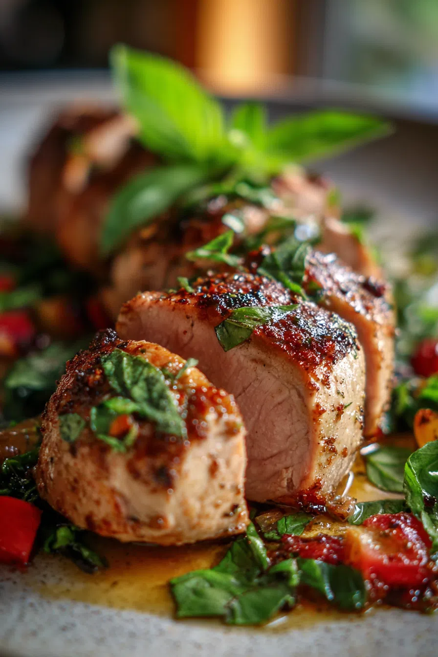 Rhubarb Pork Tenderloin One Pan Dinner