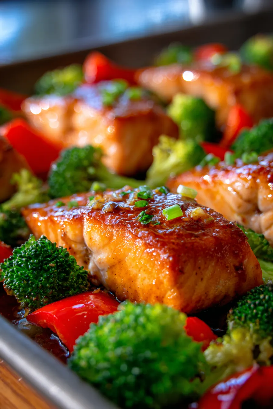 Sheet Pan Honey Garlic Salmon | Easy & Healthy Meal Prep Dinner
