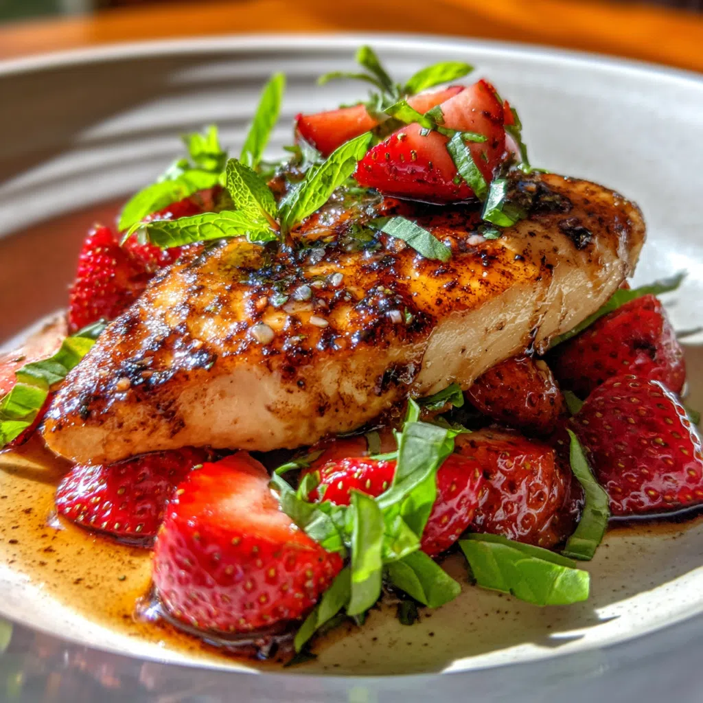 Strawberry Balsamic Chicken | Light Healthy Dinner