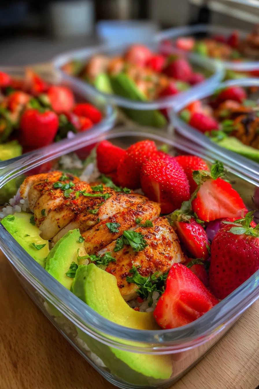 Strawberry Chicken Avocado Meal Prep