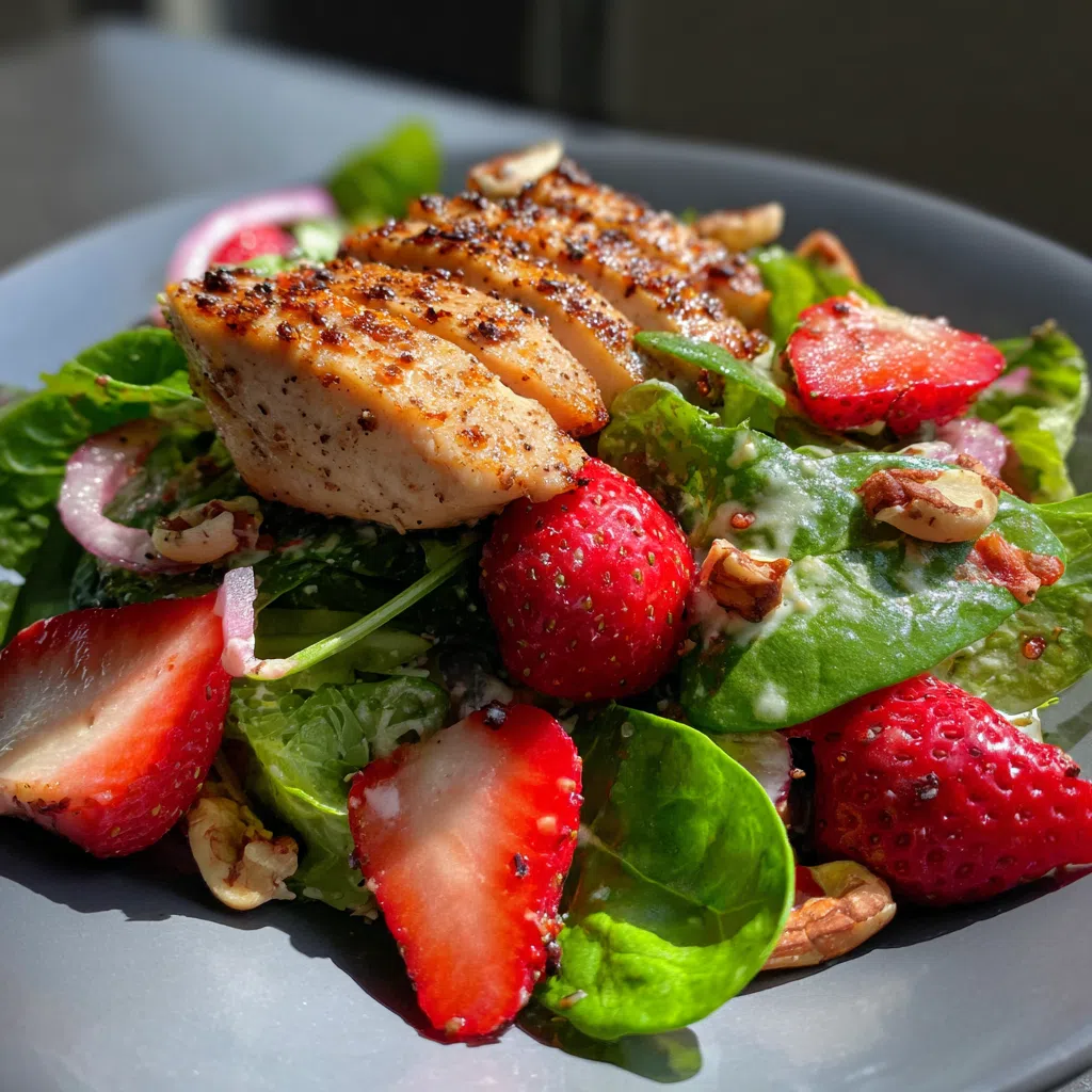 Strawberry Chicken Protein Salad for Dinner