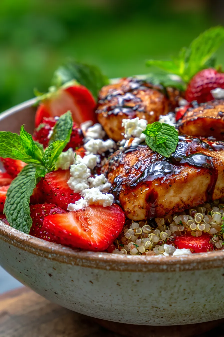 Strawberry Chicken Quinoa Meal Prep - ingredients bowl