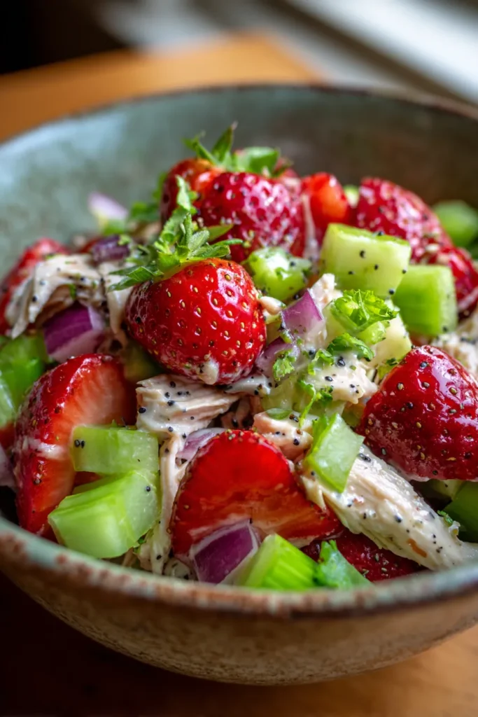 Strawberry Chicken Salad | High Protein Healthy Dinner