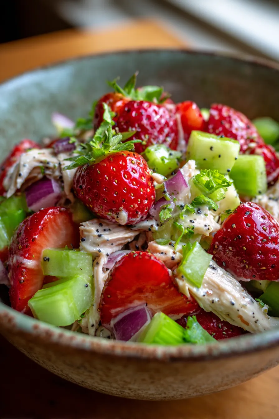 Strawberry Chicken Salad | High Protein Healthy Dinner