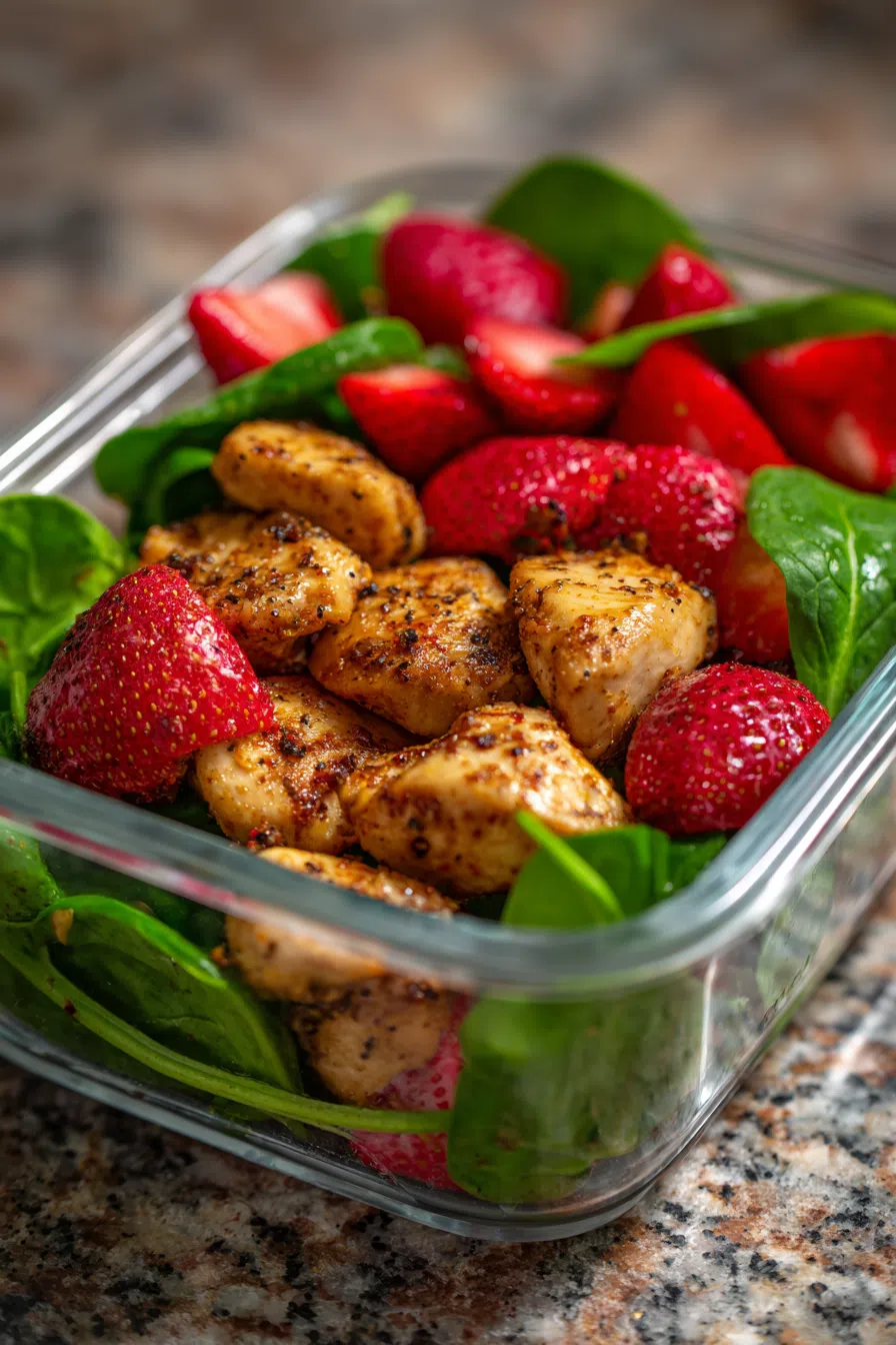 Strawberry Chicken Spinach Meal Prep