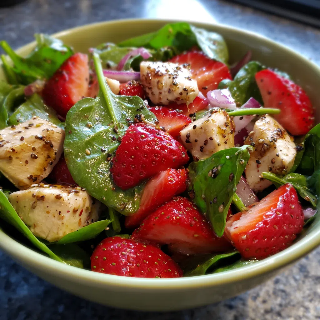 Strawberry Spinach Chicken Salad