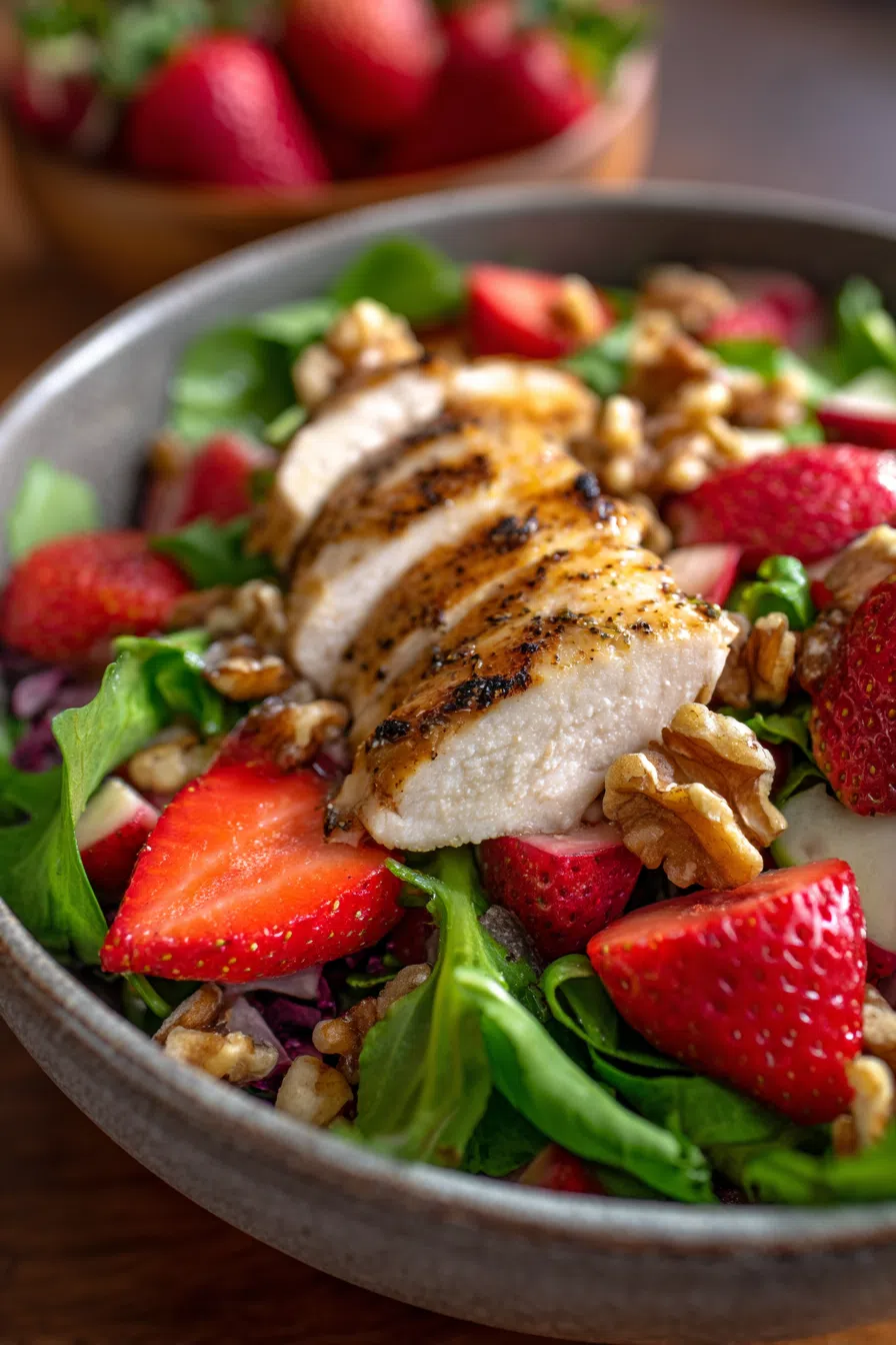 Strawberry Walnut Chicken Salad | Protein Packed Dinner