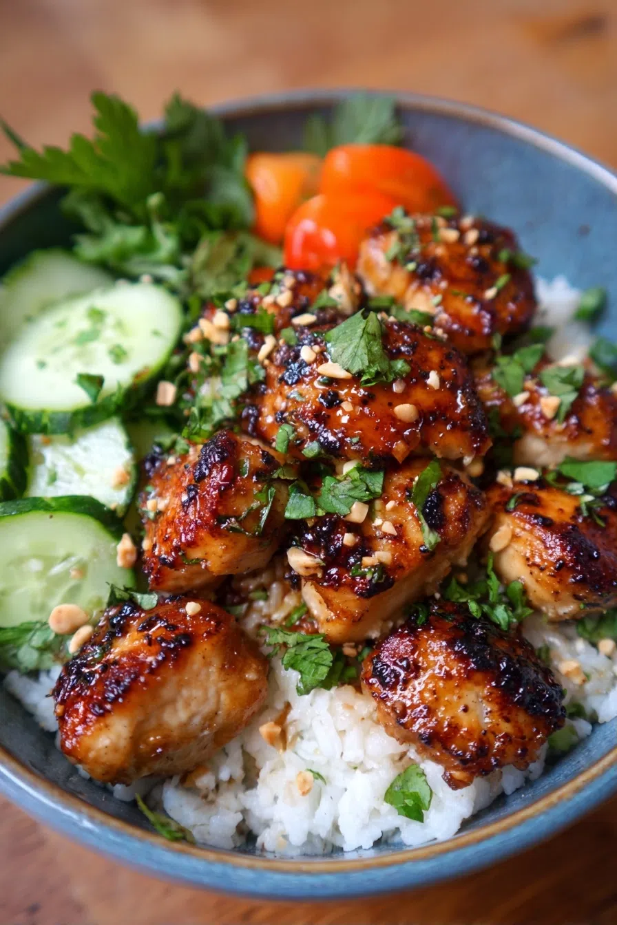 Apricot Garlic Chicken Bowls