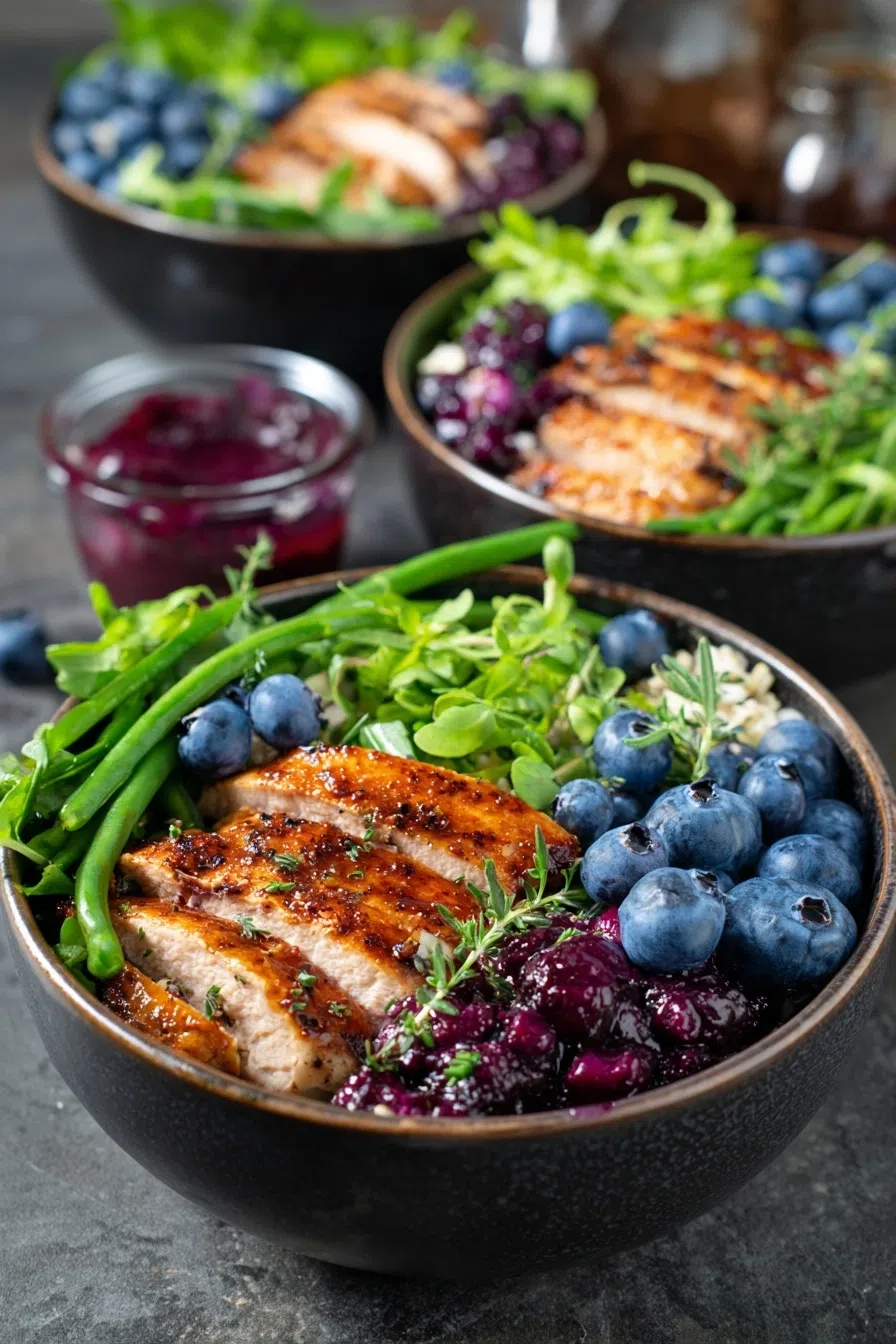 Blueberry Balsamic Chicken Bowls | Healthy Meal Prep