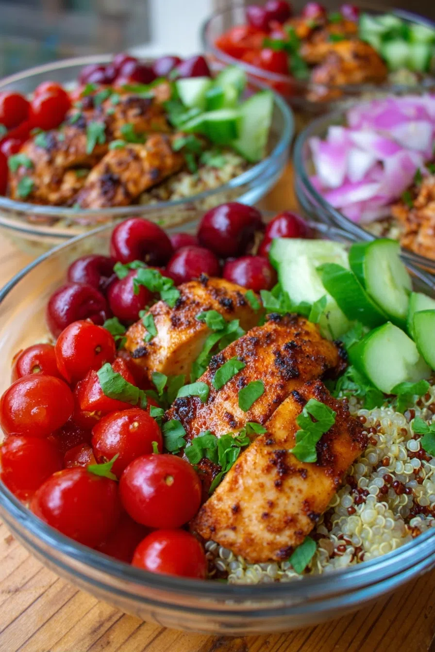 Cherry Chicken Quinoa Bowls Recipe