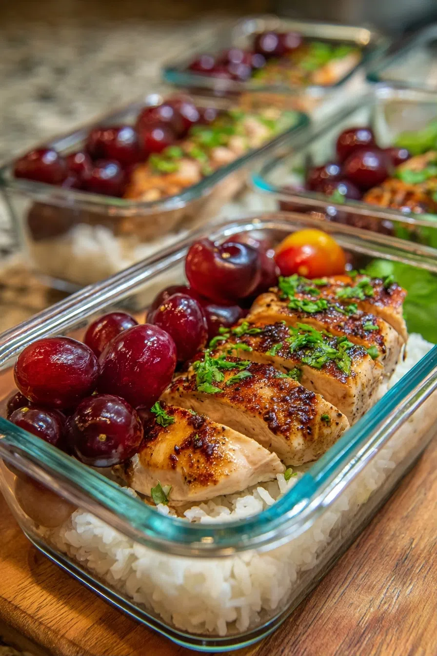 Cherry Chicken Rice Meal Prep | Easy Family Meal Prep