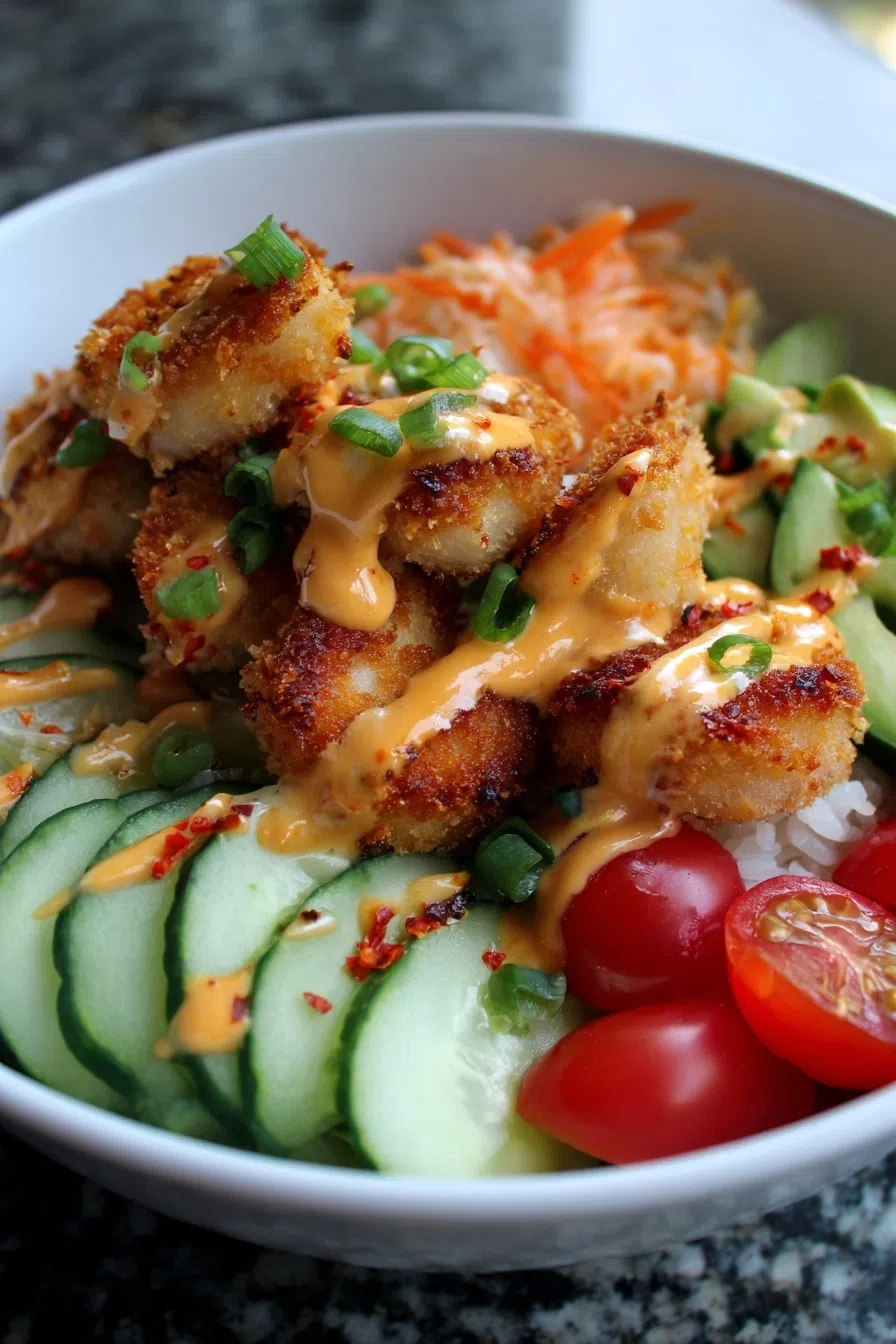 Crispy Bang Bang Chicken Bowls