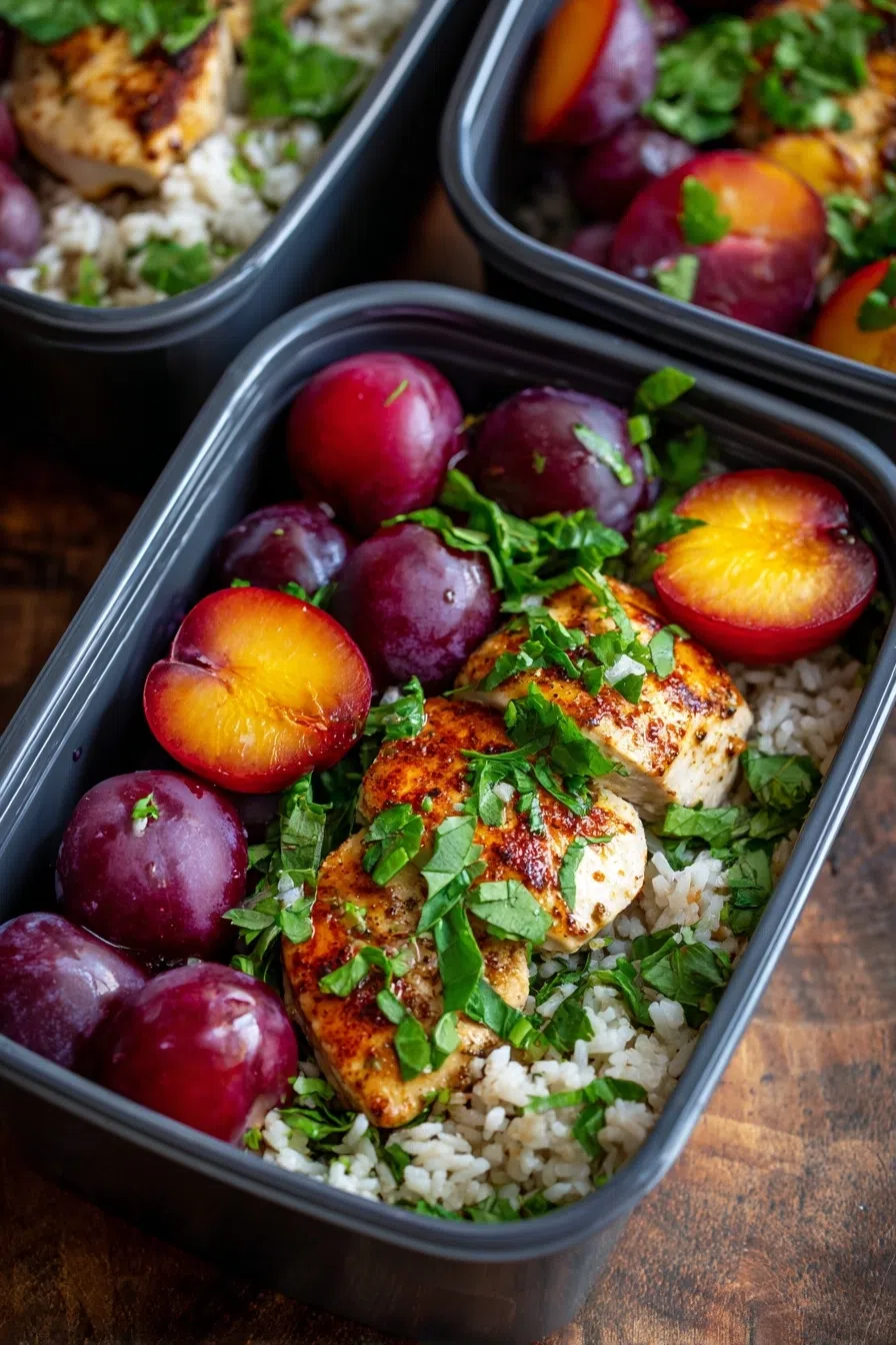 Plum Chicken Rice Containers