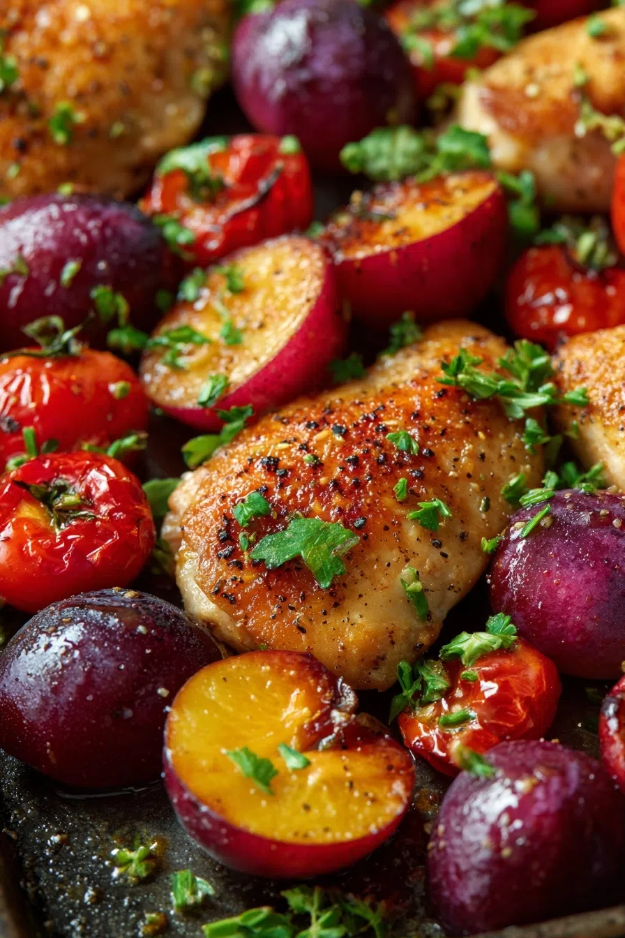 Plum Chicken Sheet Pan Meal