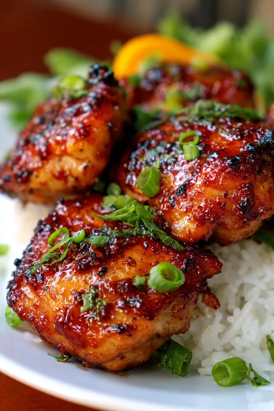 Plum Glazed Chicken Thighs