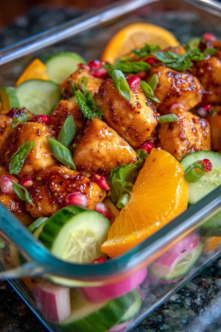 Rhubarb Orange Chicken Meal Prep