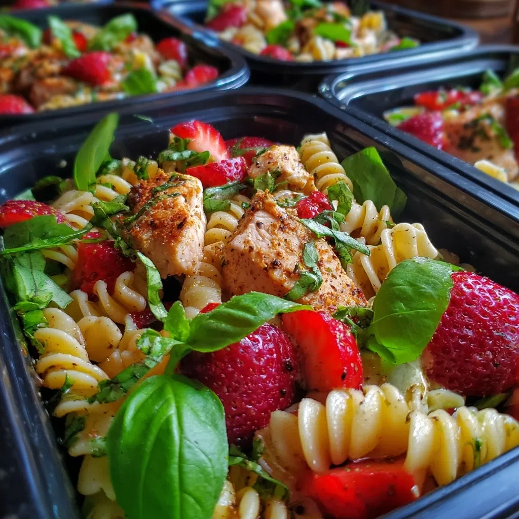 Strawberry Chicken Pasta Salad