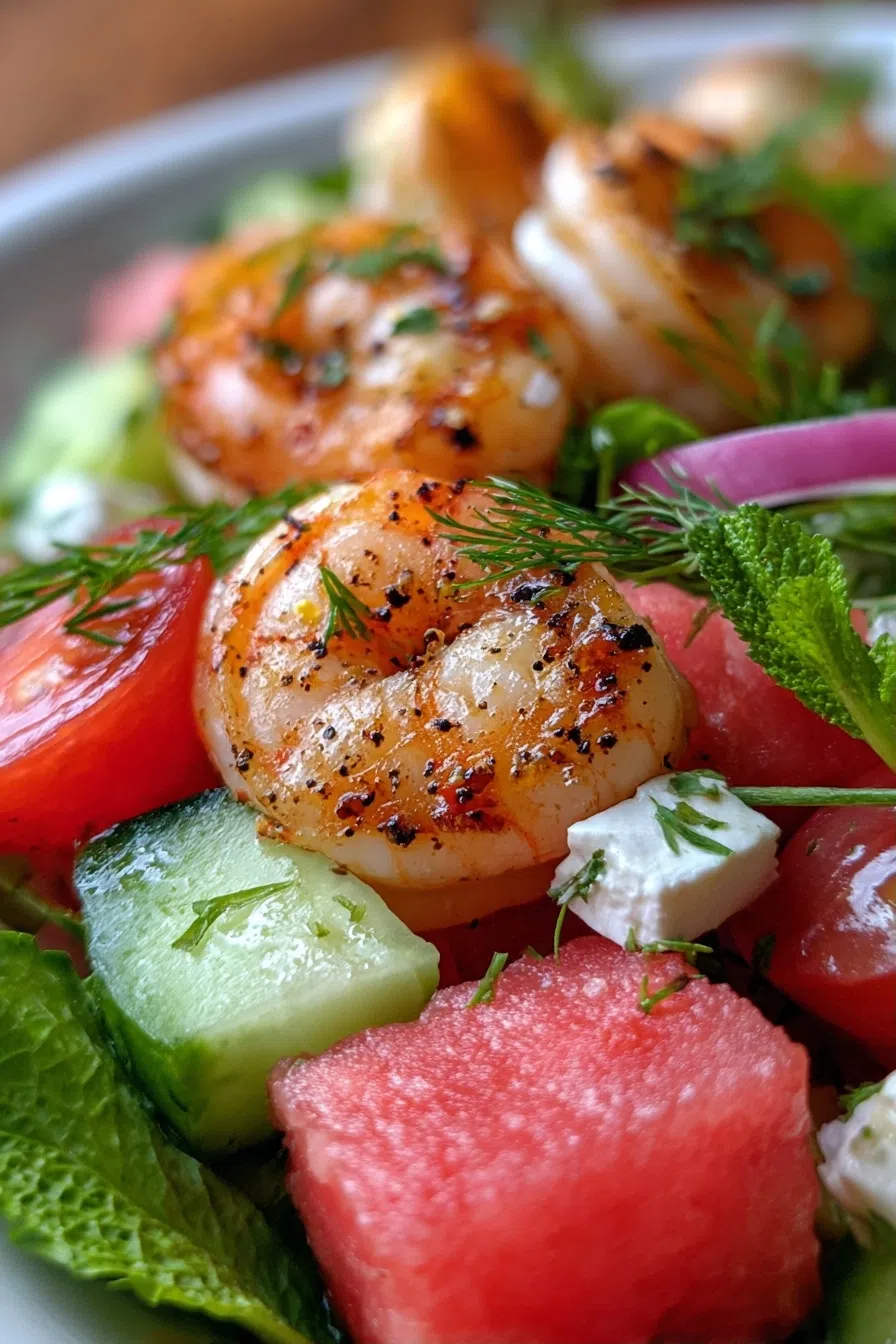 Watermelon Shrimp Salad