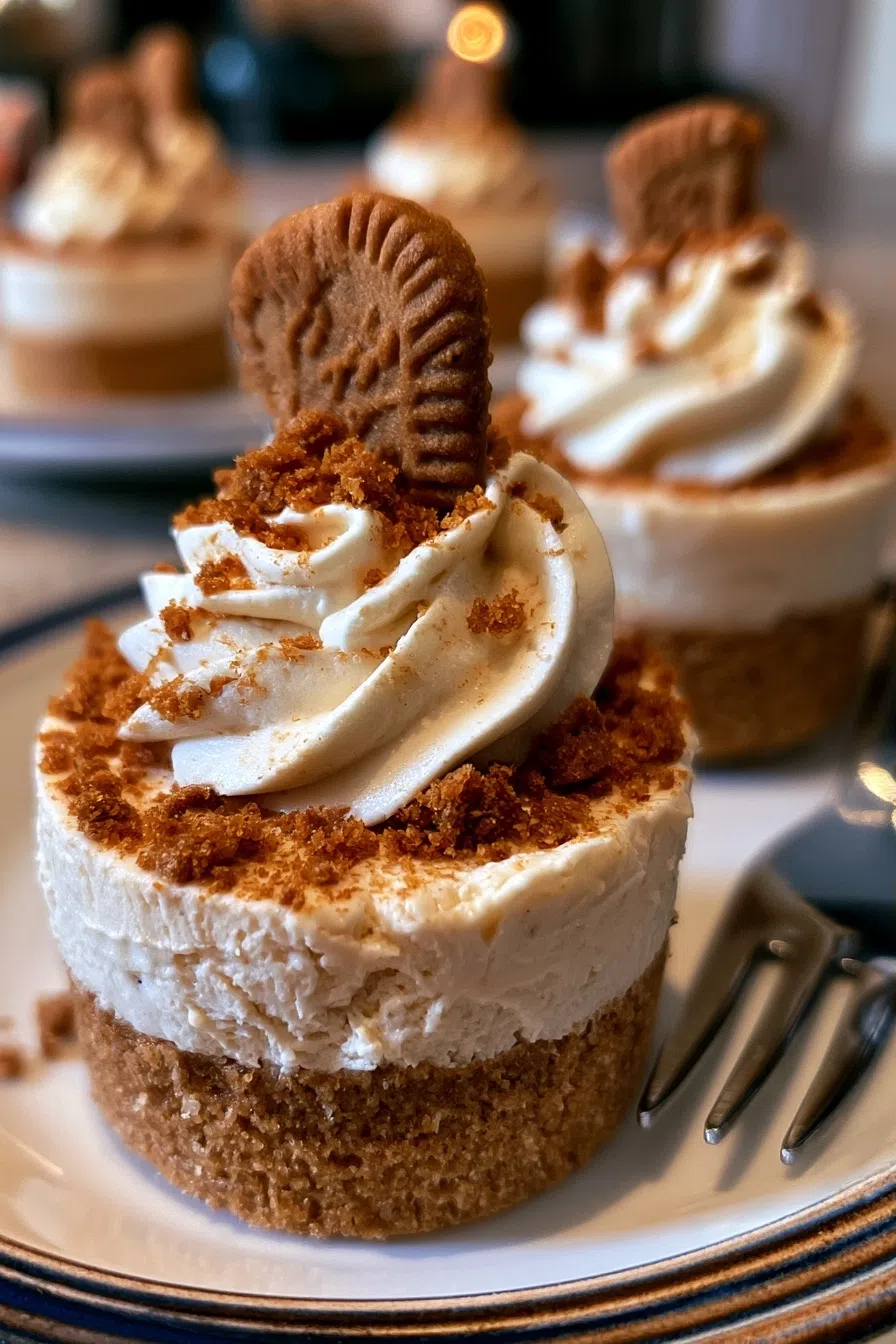 Mini No-Bake Biscoff Cheesecakes