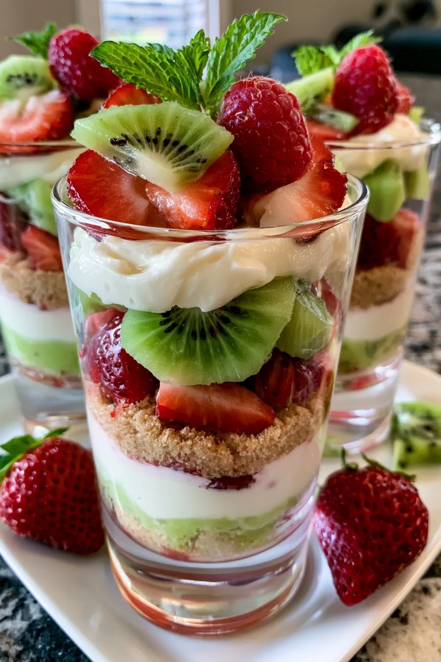 No-Bake Strawberry Kiwi Parfaits
