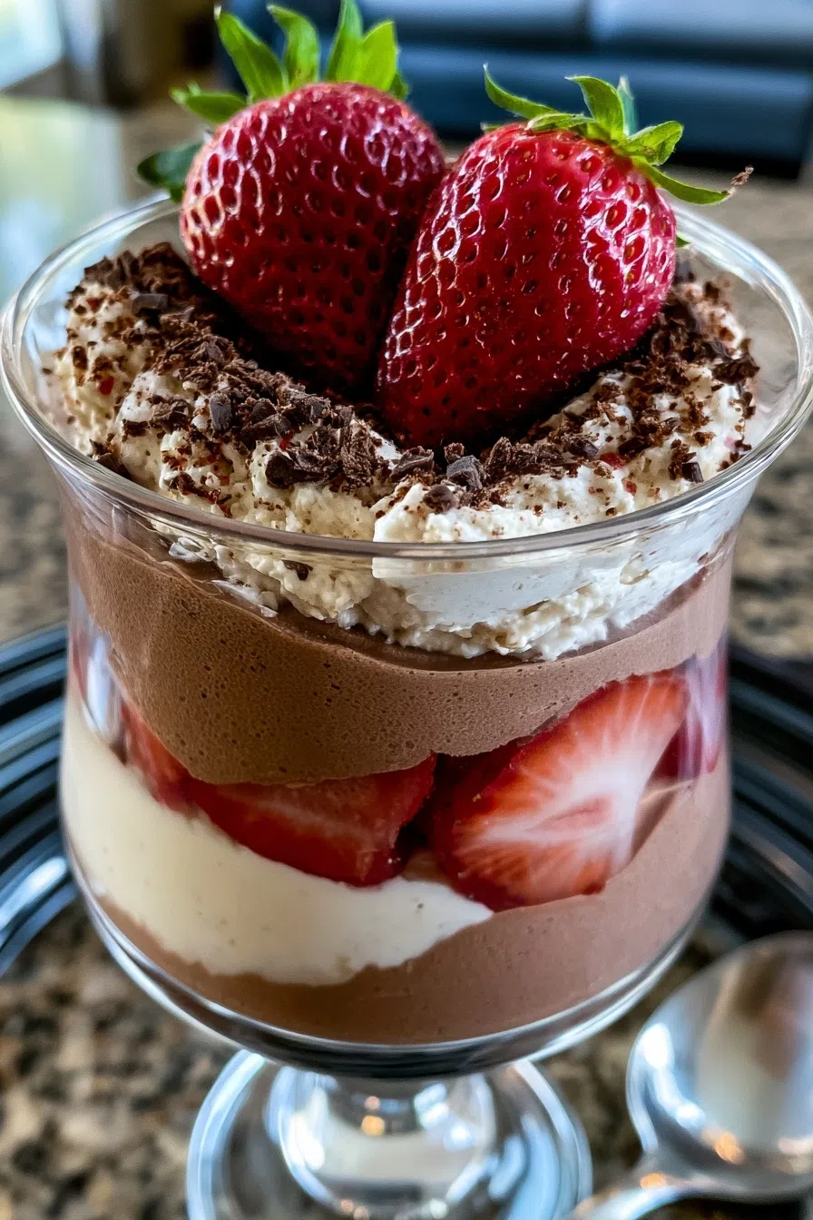 Strawberry Chocolate Mousse Parfait